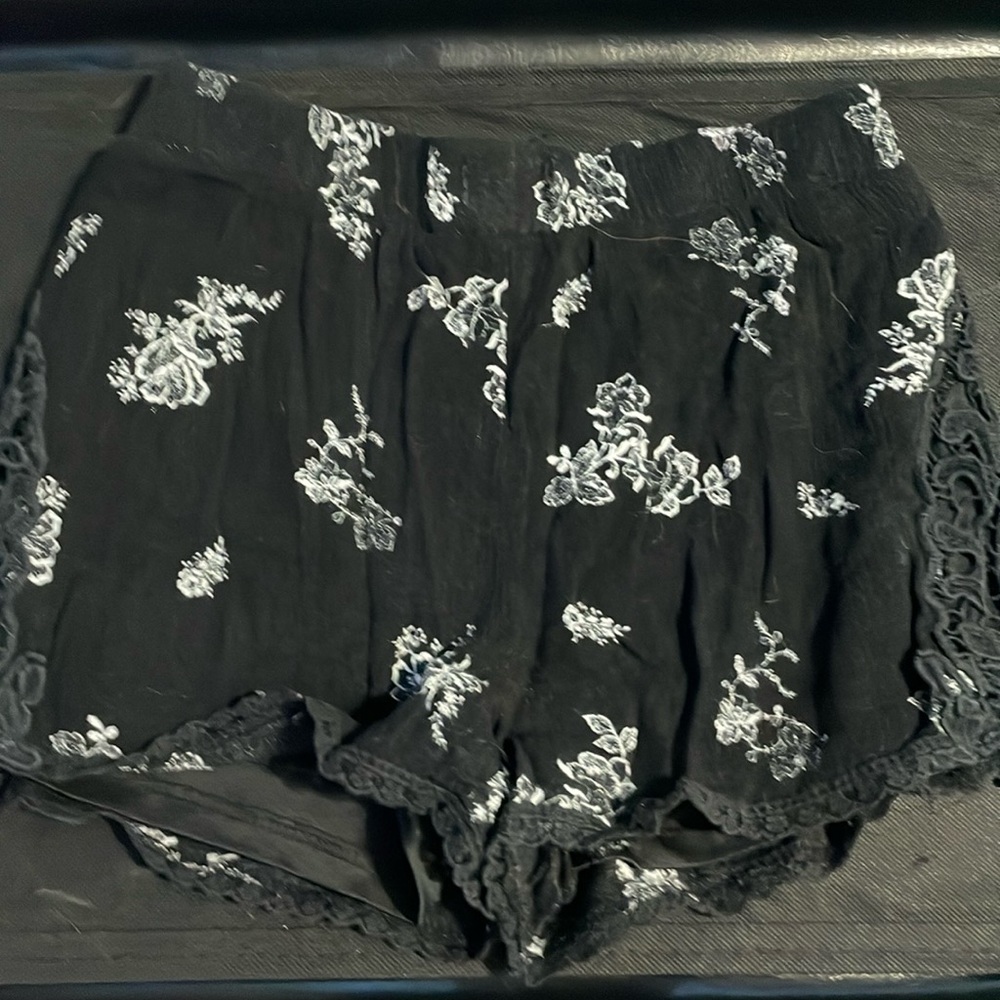black and white shorts